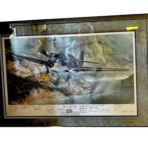 Tigers in the Gorge by John Shaw, Signed by 27 AVG members,